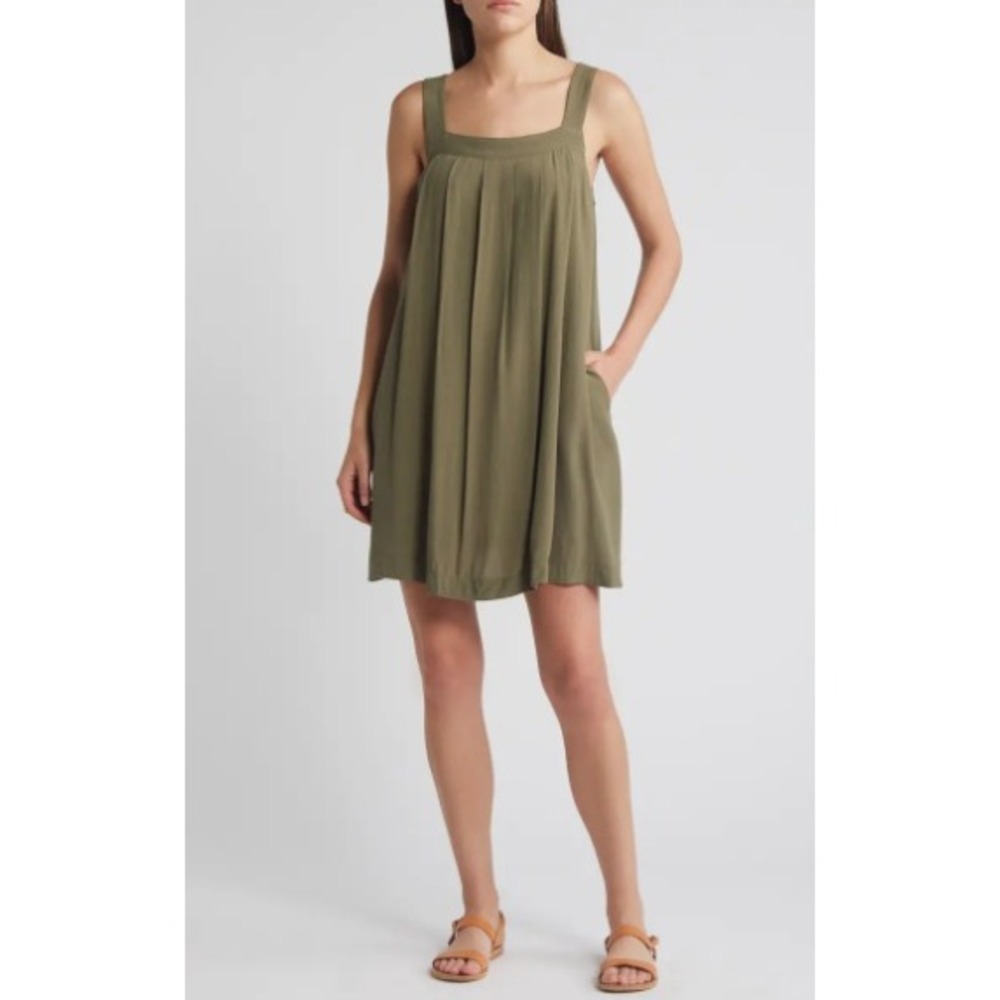 Treasure & Bond Pleated Sleeveless Shift Dress Size XL | NWOT Flowy Pocket Dress